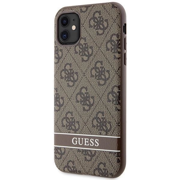 Etui Guess 4G Stripes Na Iphone 11 / Xr - Brązowe