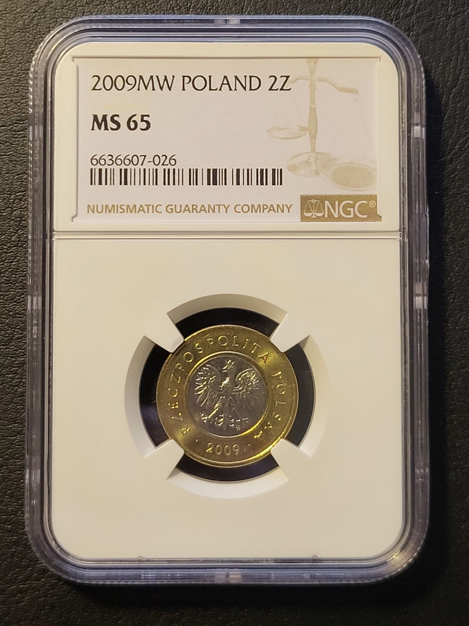 2 złote 2009 MS65 NGC