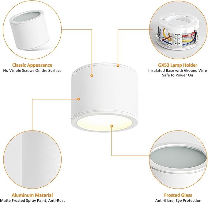 Reflektor LED sufitowy Gleonlux IP44, biały, 9W, do zabudowy