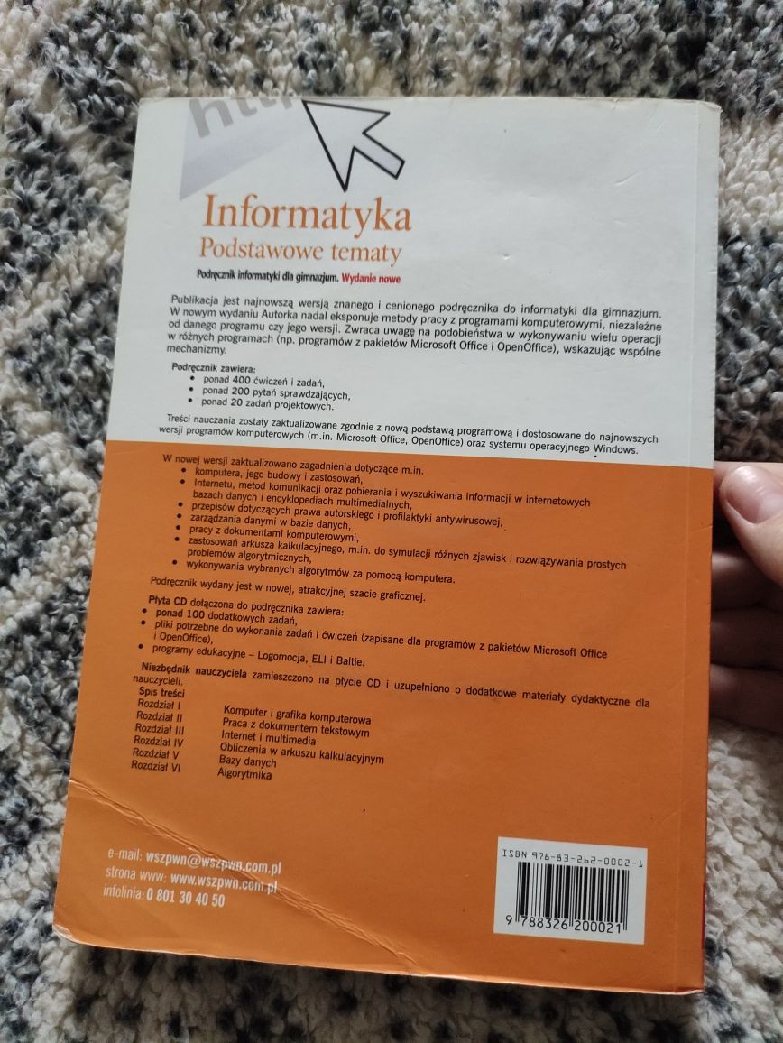 Podręcznik Informatyka podstawowe tematy +płyta CD Koba gimnazjum