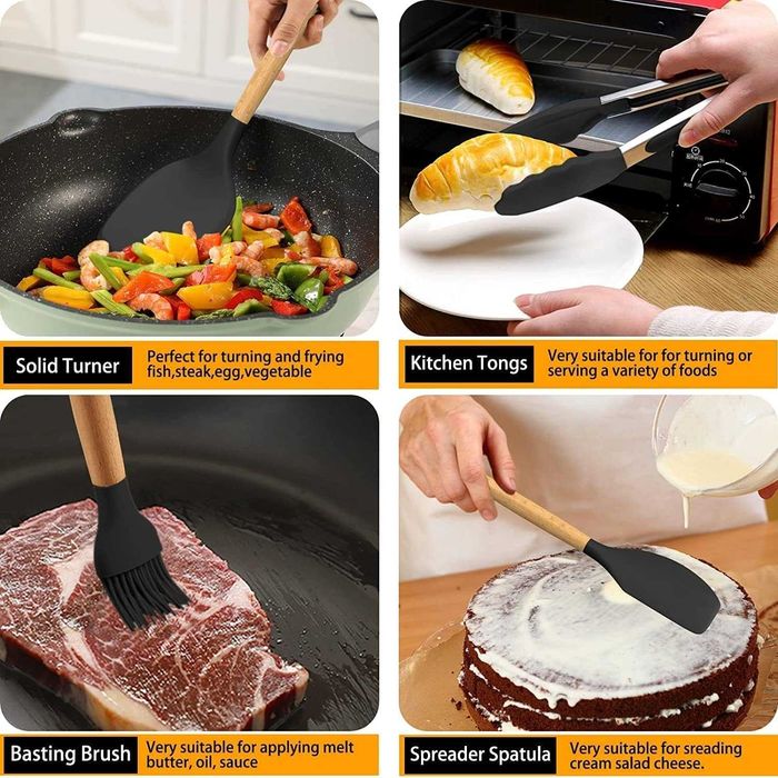 Nowe przybory kuchenne / łyżki / silikonowe / 25 el. / zestaw !1496-U!