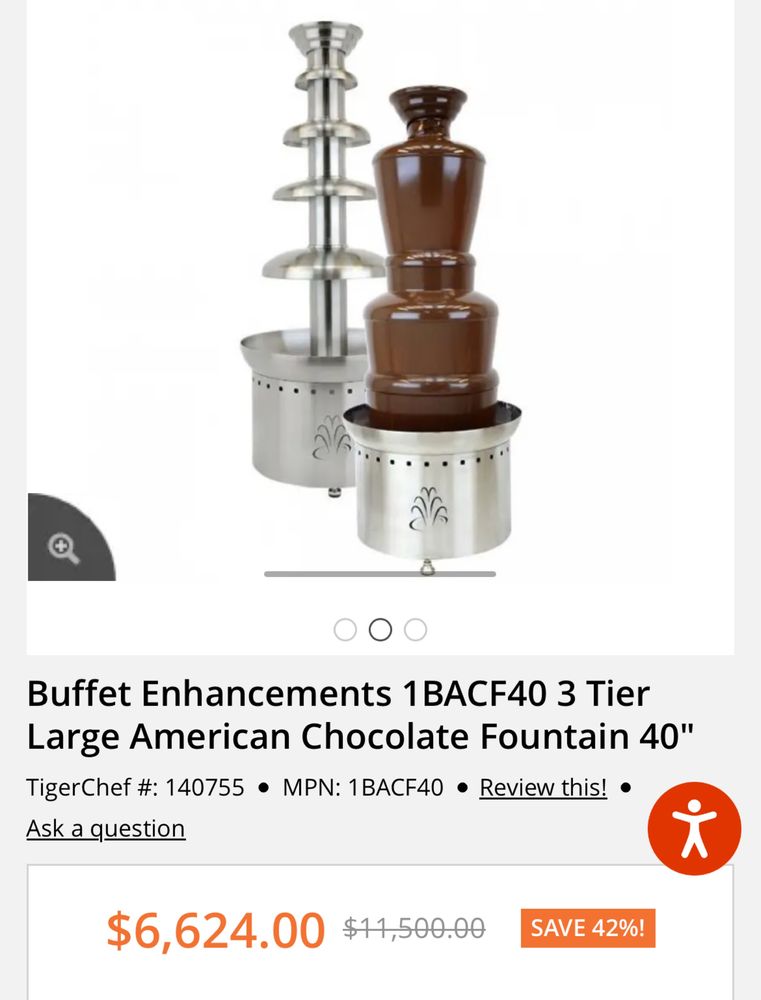 Buffet Enhancements 1BACF40 шоколадный фонтан