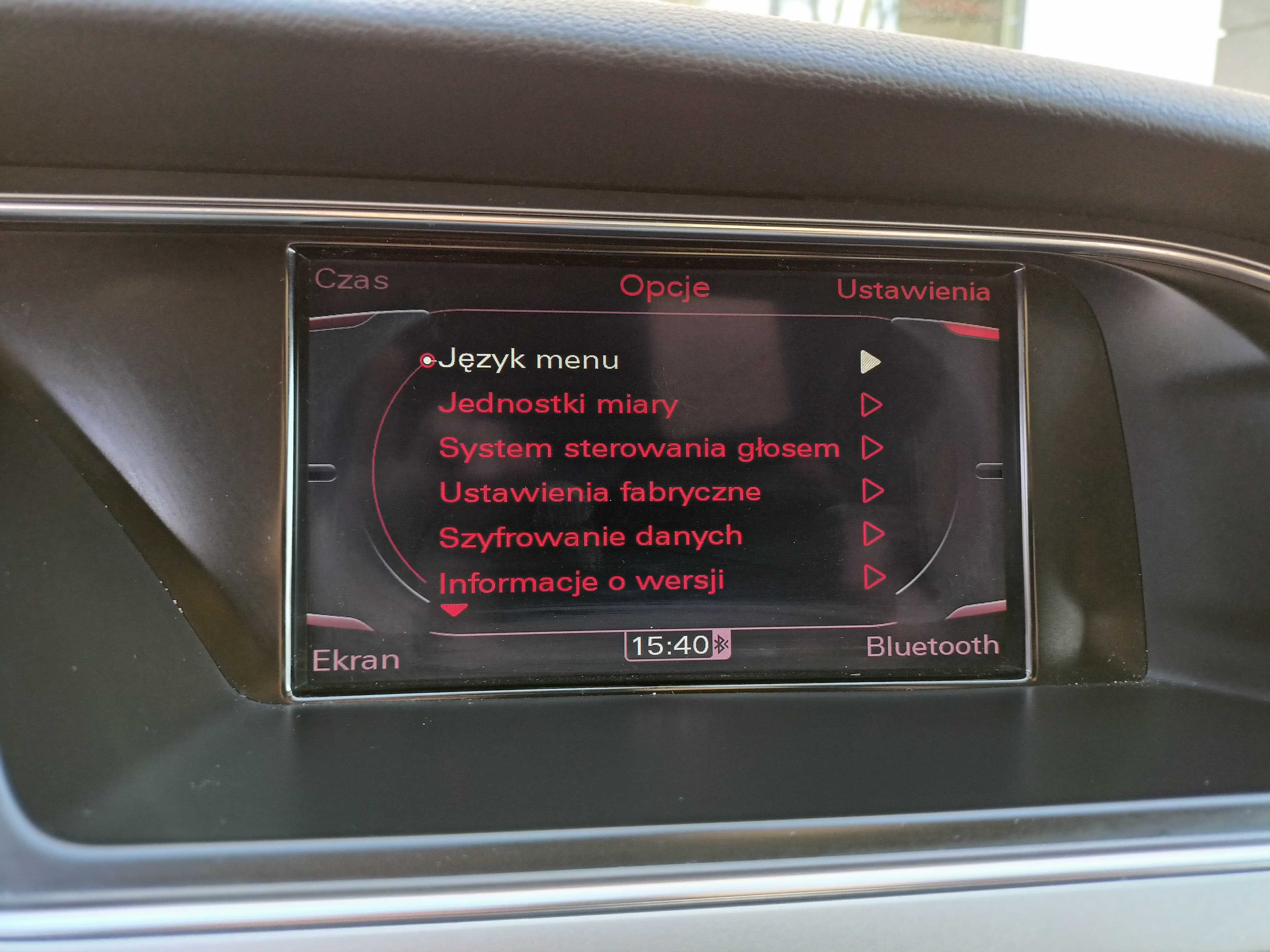 Audi polskie menu lektor syst. nawigacji MMI 3G High A4 A5 A6 A8 Q5 Q7
