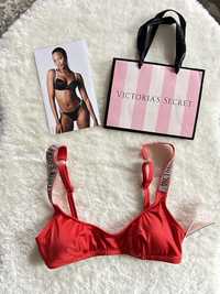 Victoria’s Secret czerwony stanik top bikini shine strap XS góra