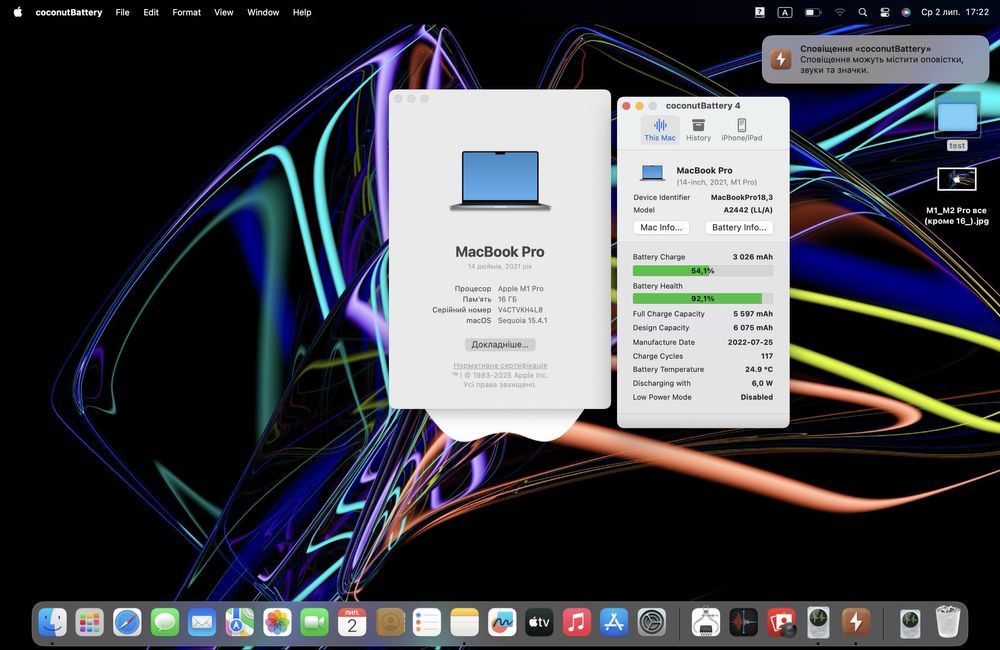 Ноутбук MacBook Pro 14” 2021 M1Pro 16 ОЗУ 512GB SSD стан  10/10 #70919