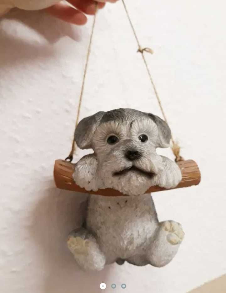 Figurka wisząca ozdoba z psem sznaucer