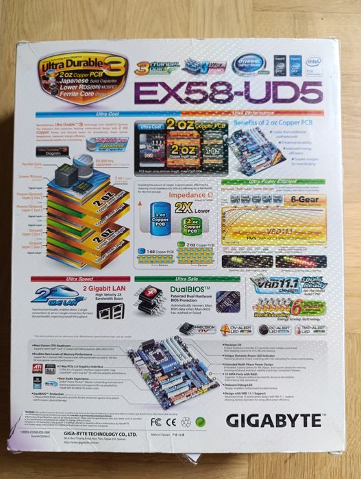 Płyta Gigabyte EX58-UD5 + xeon 6 rdzeni + 8GB ram + chłodzenie