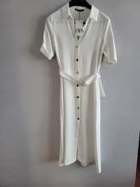 Biała koszulowa sukienka roz XL 42 Zara pasek
Piękna biała sukienka ko