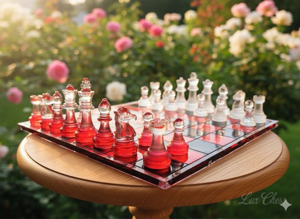 Szachy kolekcjonerkie karciane recznie wykonane