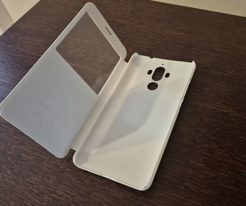 etui na telefon Huawei Mate 9 z klapką białe kremowe Nillkin