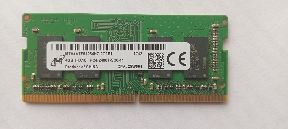 SODIMM 4Gb DDR4 2400 MTA Micron память ноутбука MTA4ATF51261HZ-2G3B1