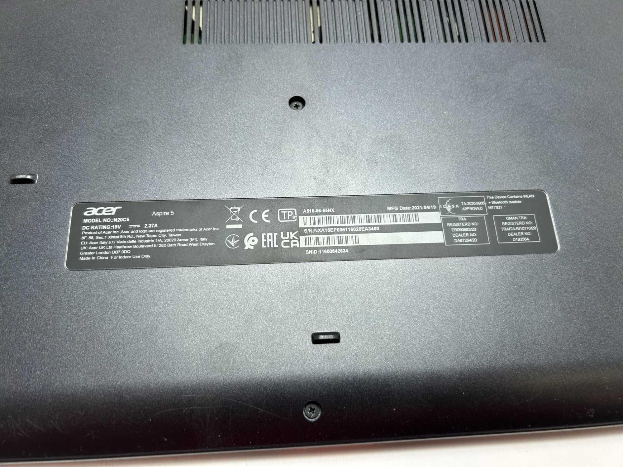 Laptop Acer Aspire  5 15,6 " Intel Core i5-1135g7 20GB / 512GB czarny