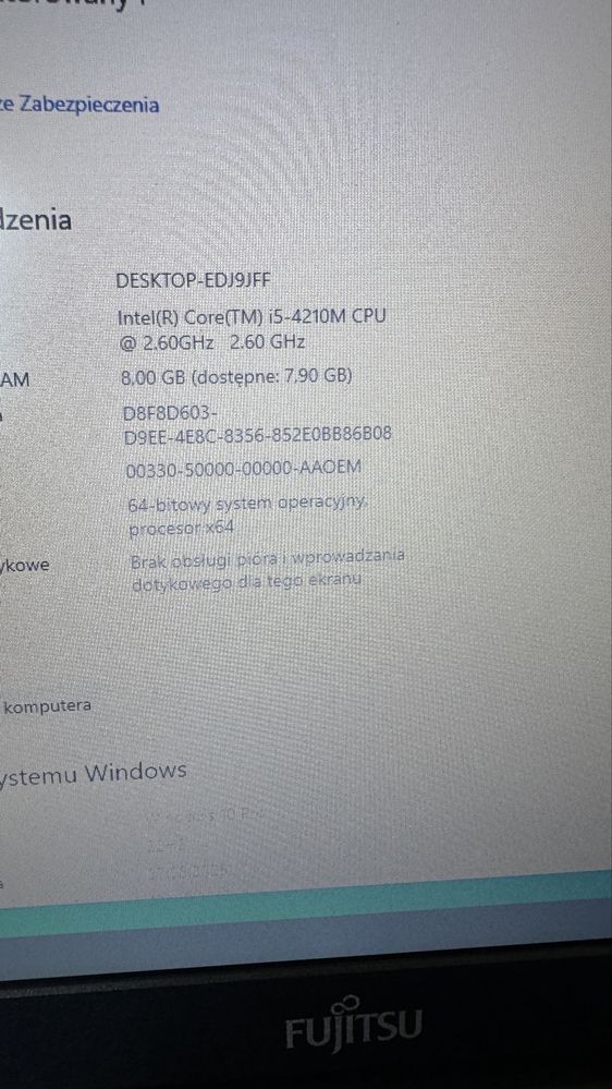 Fujitsu e744 i5 8gb 256ssd 14 mat wifi usb 3.0 Windows 10/11