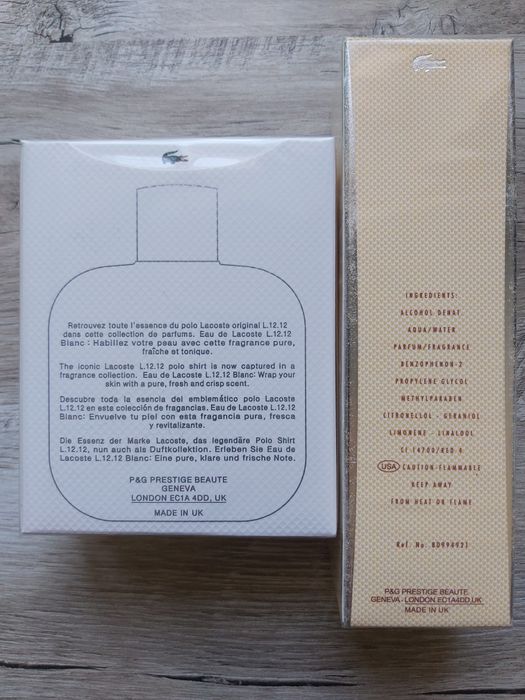 Lacoste Eau De L.12.12 Blanc 100 мл/Lacoste Pour Femme 90 мл
