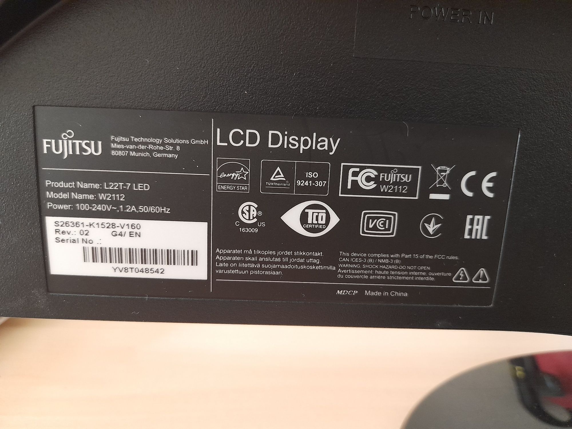 Monitor Fujitsu usado