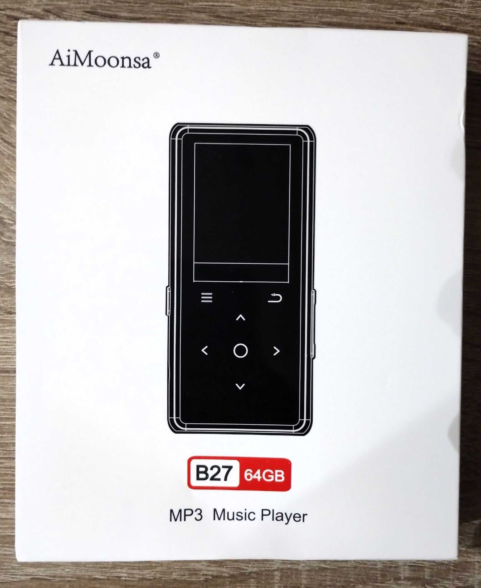 Odtwarzacz MP3 64 GB z Bluetooth 5.2, AiMoonsa 	B27 czarny.