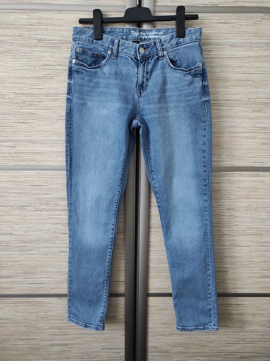 Jeansy GAP Real Straight fit 36/ 38 prosta nogawka wysoki stan denim