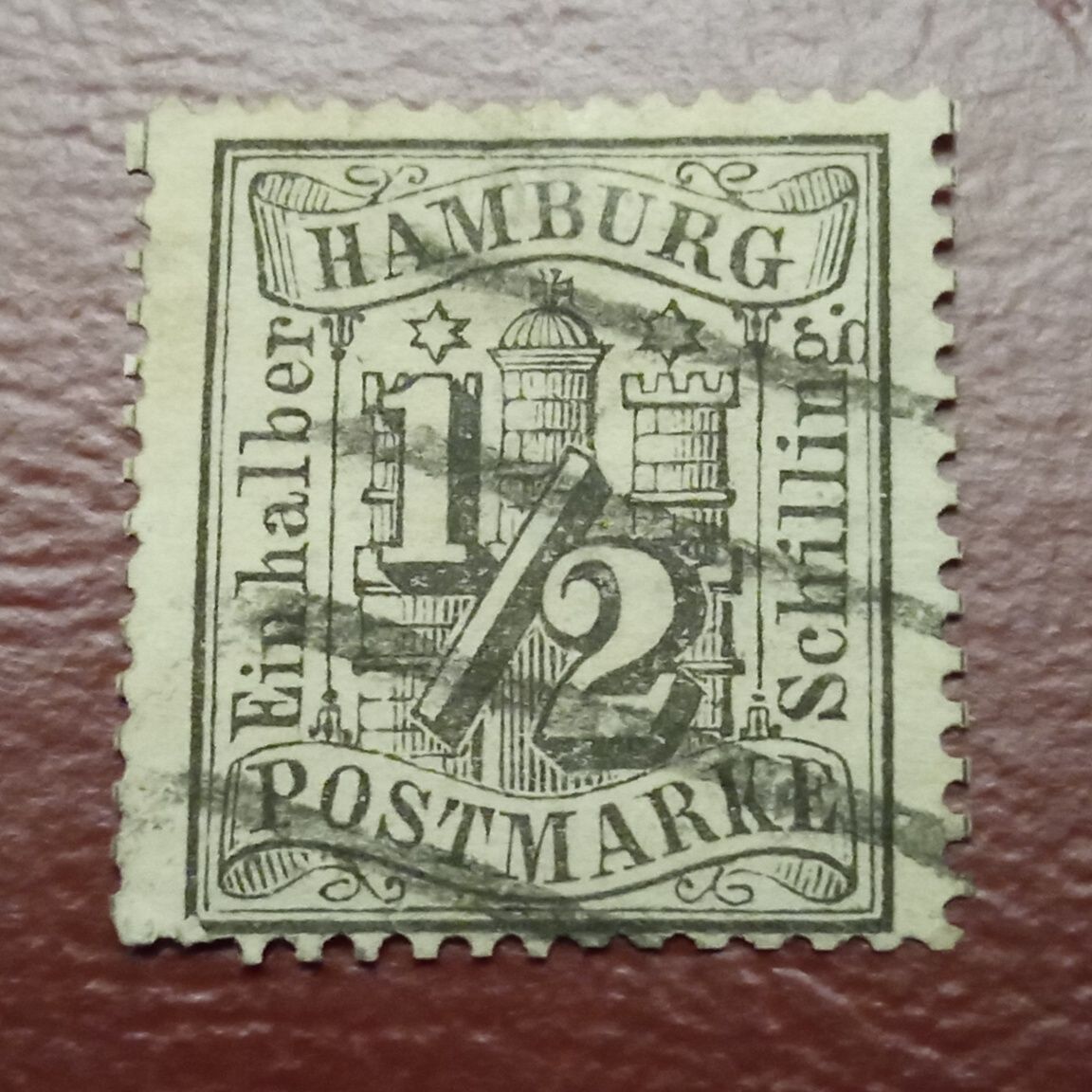 Znaczek pocztowy miasta Hamburg.