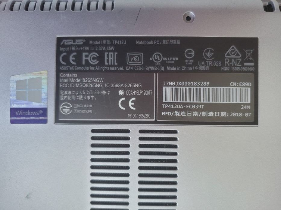 Notebook ASUS TP412U