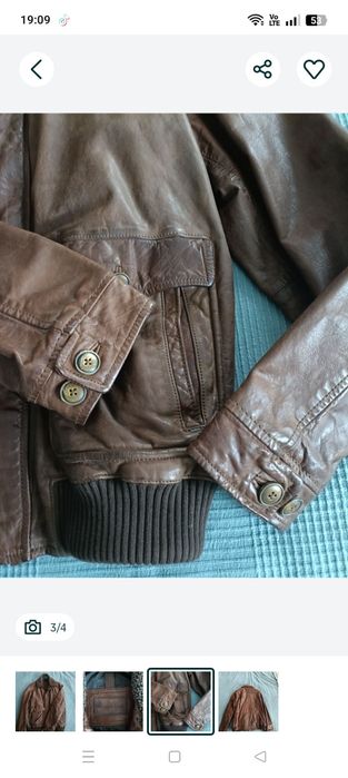 Kurtka skórzana Massimo Dutti