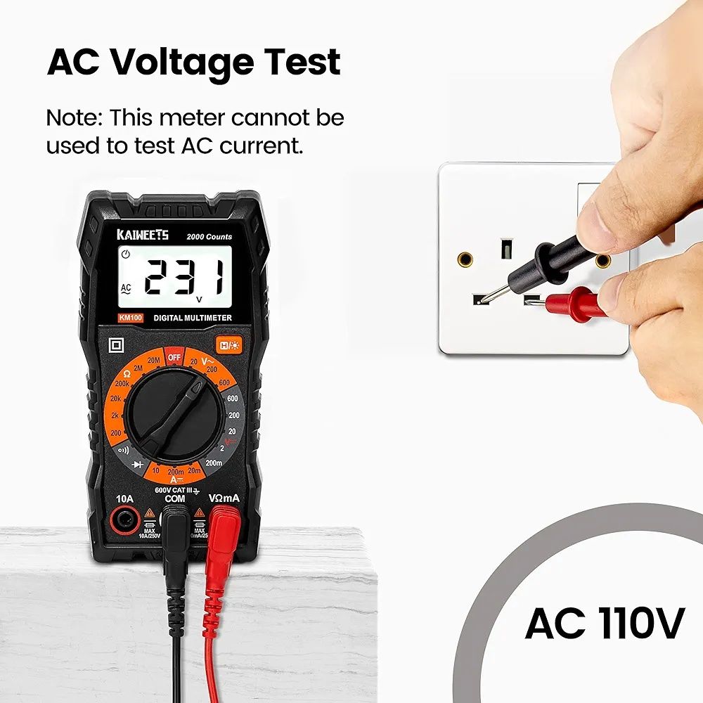 Новий цифровий мультиметр KAIWEETS KM100, вольтметр.