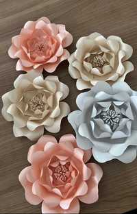 Piękny Papierowy kwiat dekoracyjny kompl.2szt