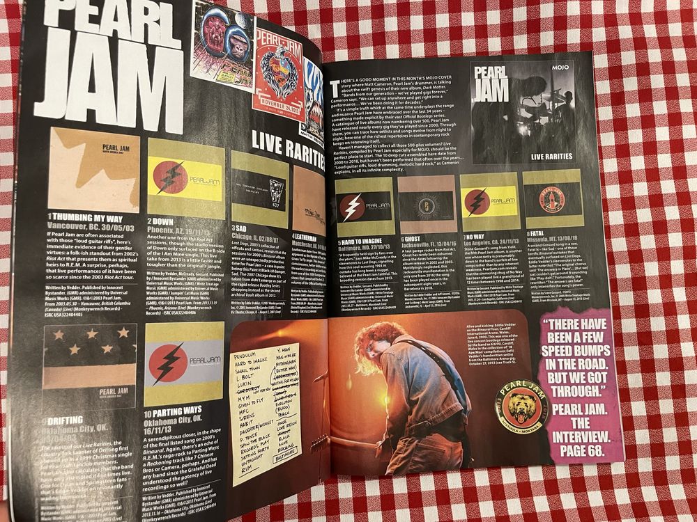 Pearl Jam Live Rarities płyta CD magazyn MOJO UK