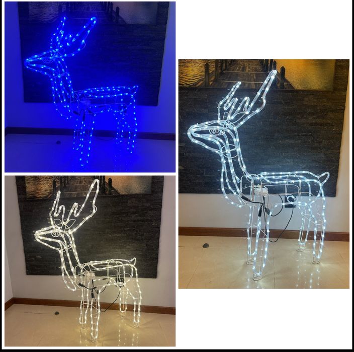 Nowy wyjątkowy renifer led 3d 115 cm kolory 230V świąteczny hit efekt