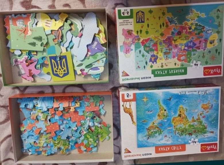 Пазли карта України і світу