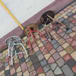 Taboret Metalowy PRL obracany regulowany