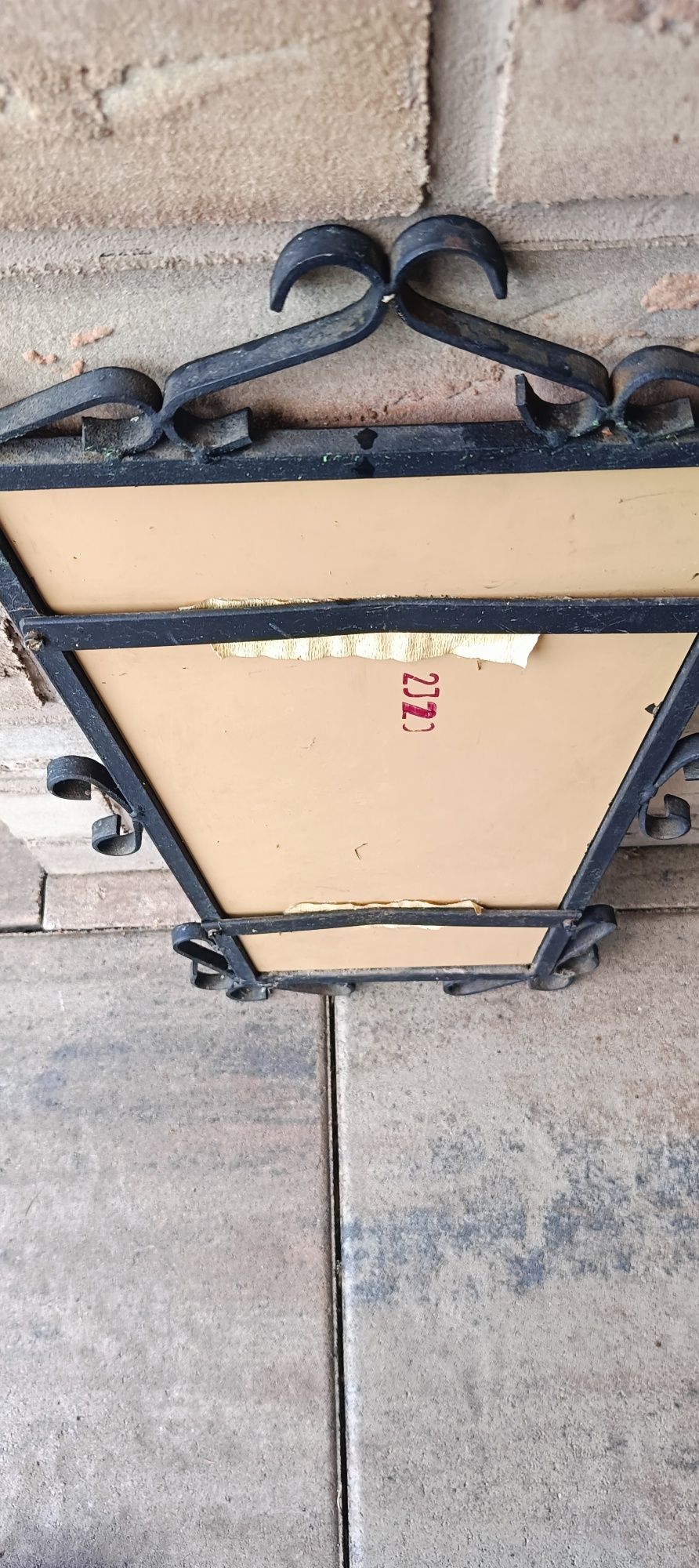 Lustro w metalowej ramie, prl