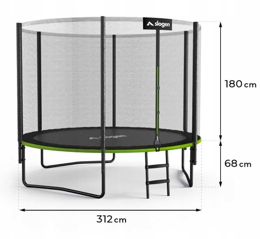 Trampolina Ogrodowa Dla Dzieci Z Siatką 312cm