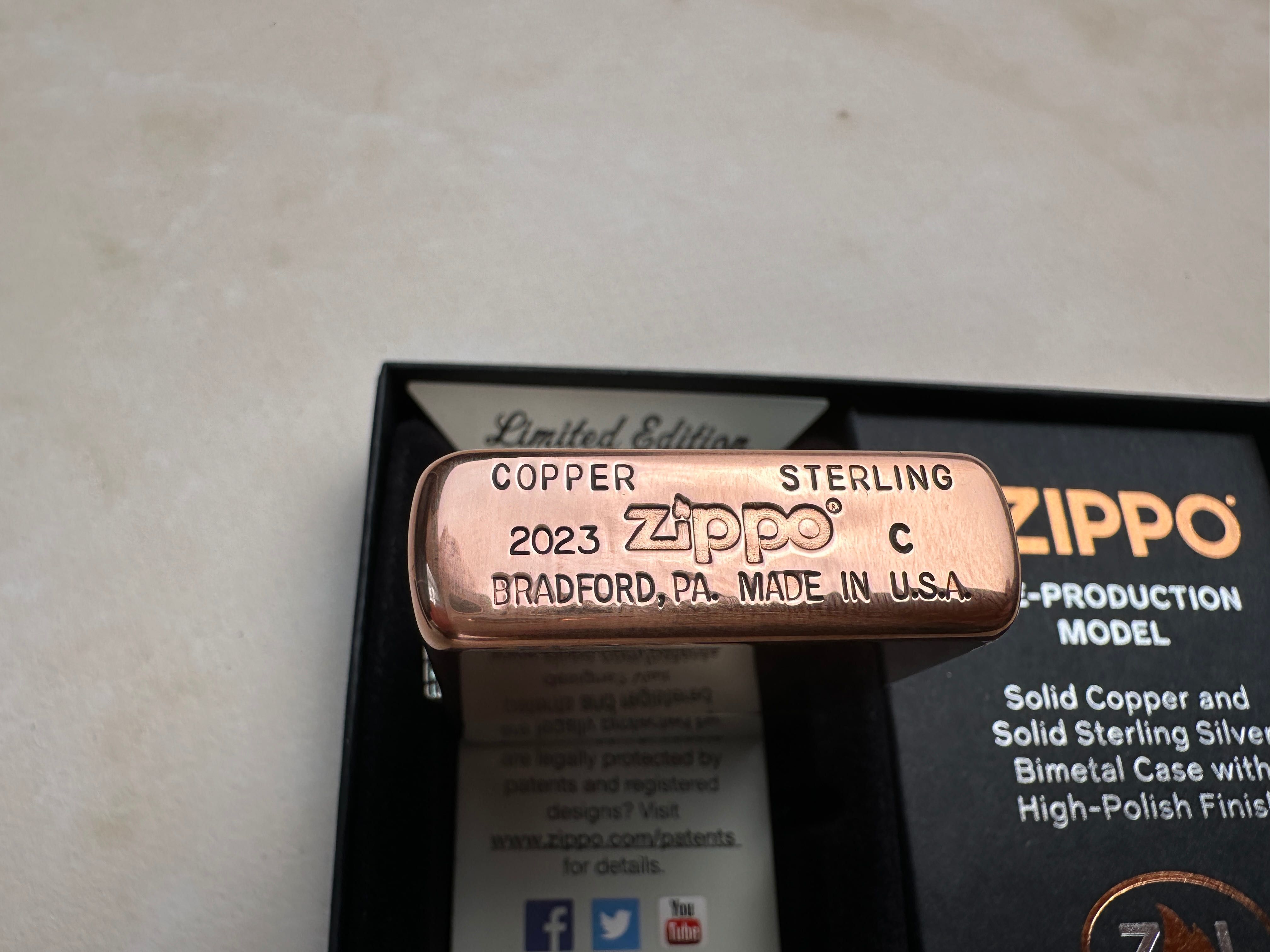 Новая зажигалка Zippo 48694 Bimetal Sterling Silver оригинал подарок