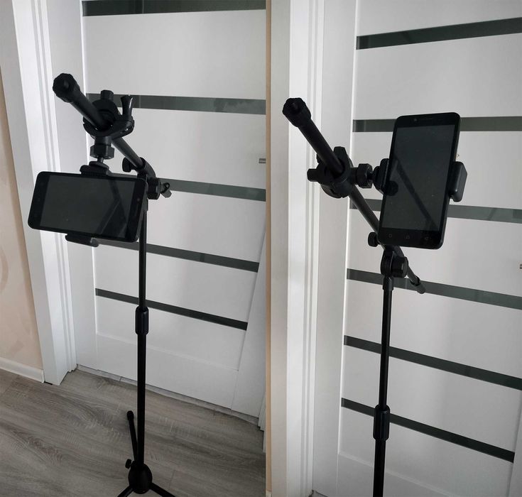 Держатель смартфона Крепление телефона на микрофонную стойку, пюпитр