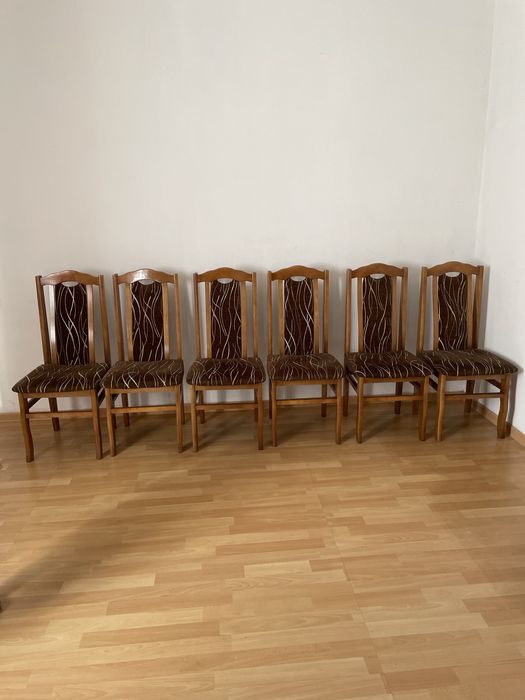 Zestaw 6 krzeseł dębowych
