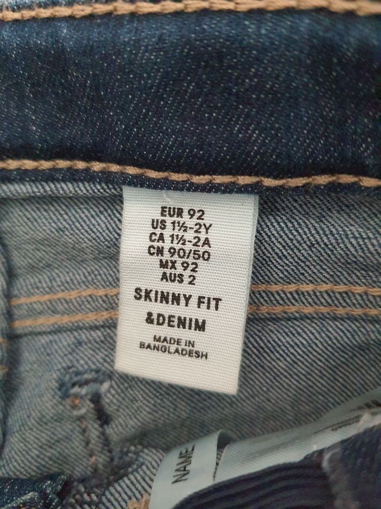 Spodnie jeansy skinny h&m 92