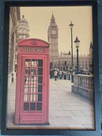 Londyn budka telefoniczna plakat oprawiony w czarną ramę 39*55