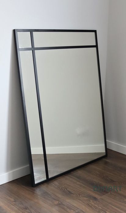 Lustro LOFT Industrialne - 120x90 Czarna Rama ze szprosami! Wysyłka