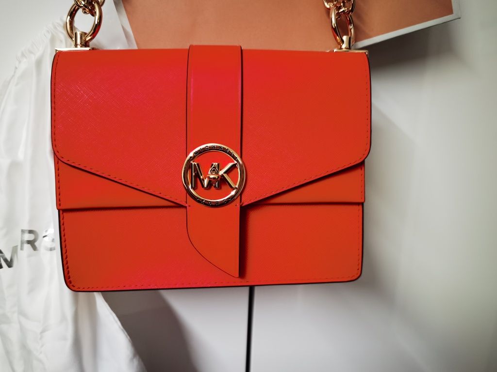 Michael Kors Greenwich pomarańczowa torebka listonoszka