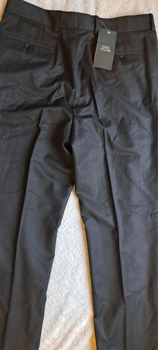 Spodnie męskie szare Luigi Vesari Wólczanka Nowe 182/82 w kant