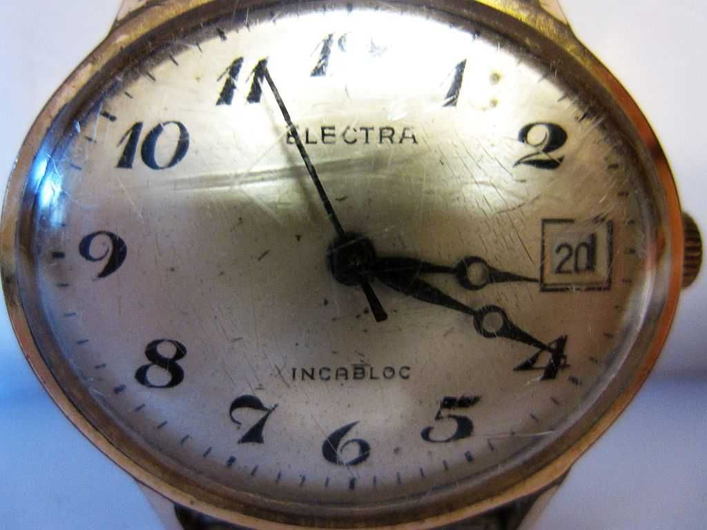 vintage relógio suíço ELECTRA Incabloc - trabalha