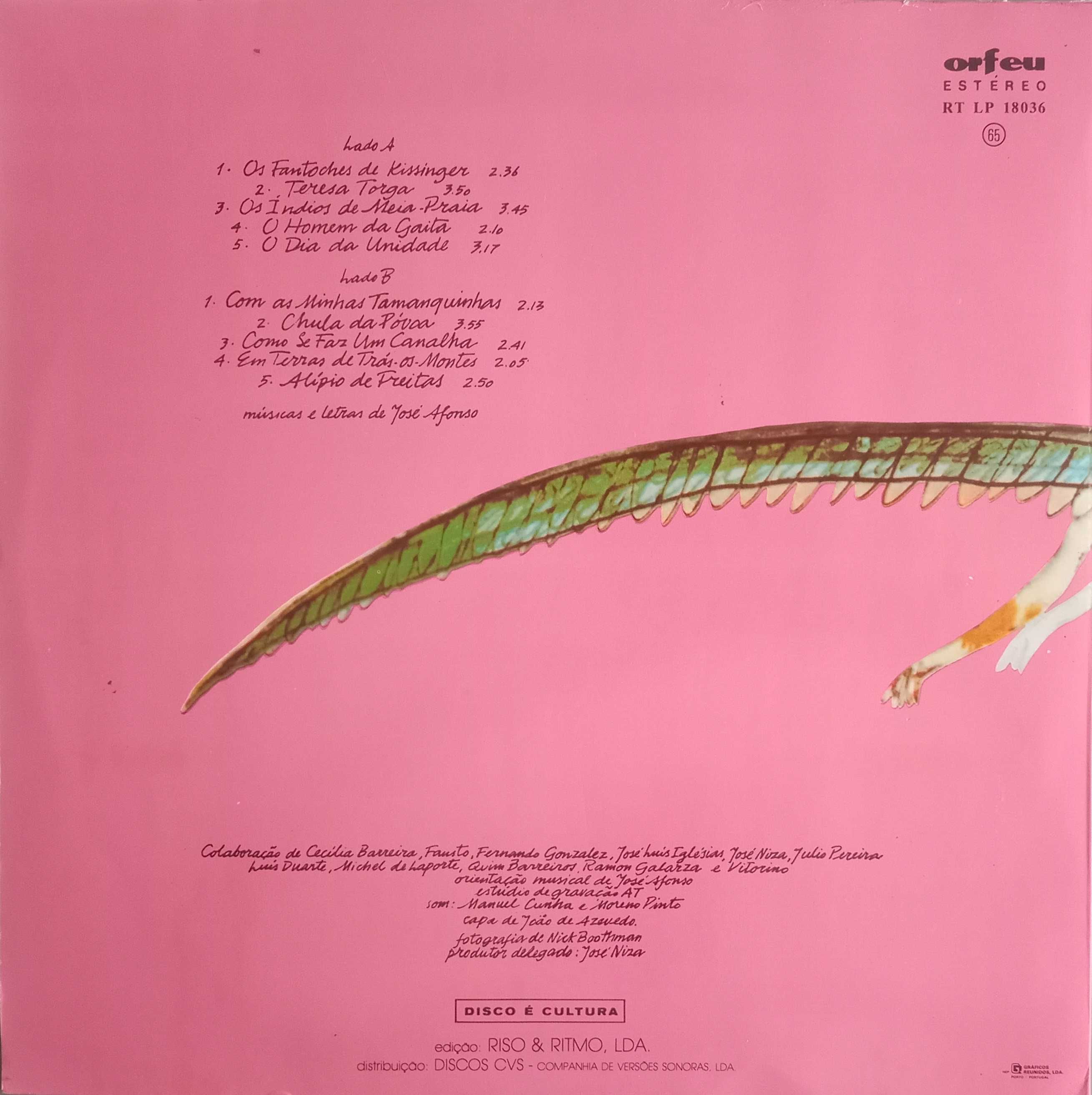 José Afonso	- - - - -		Com as Minhas Tamanquinhas	- - - - -	LP