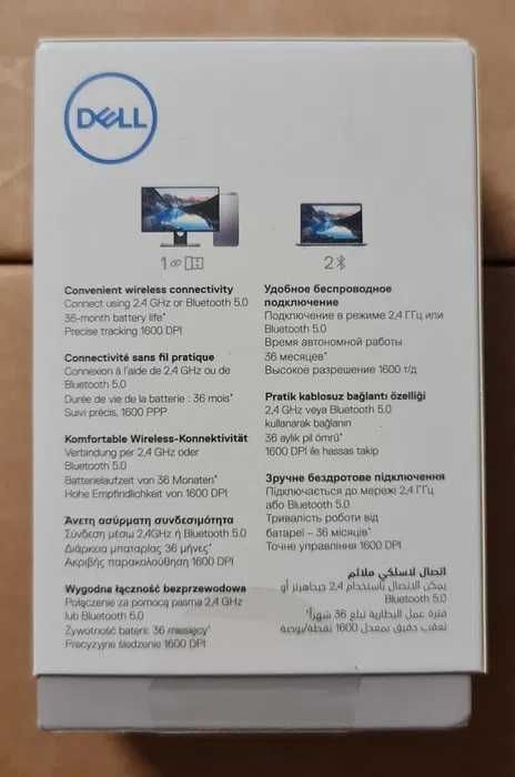 Rato Wireless + Bluetooth 1600DPI Dell MS3320W-BLK (NOVO)