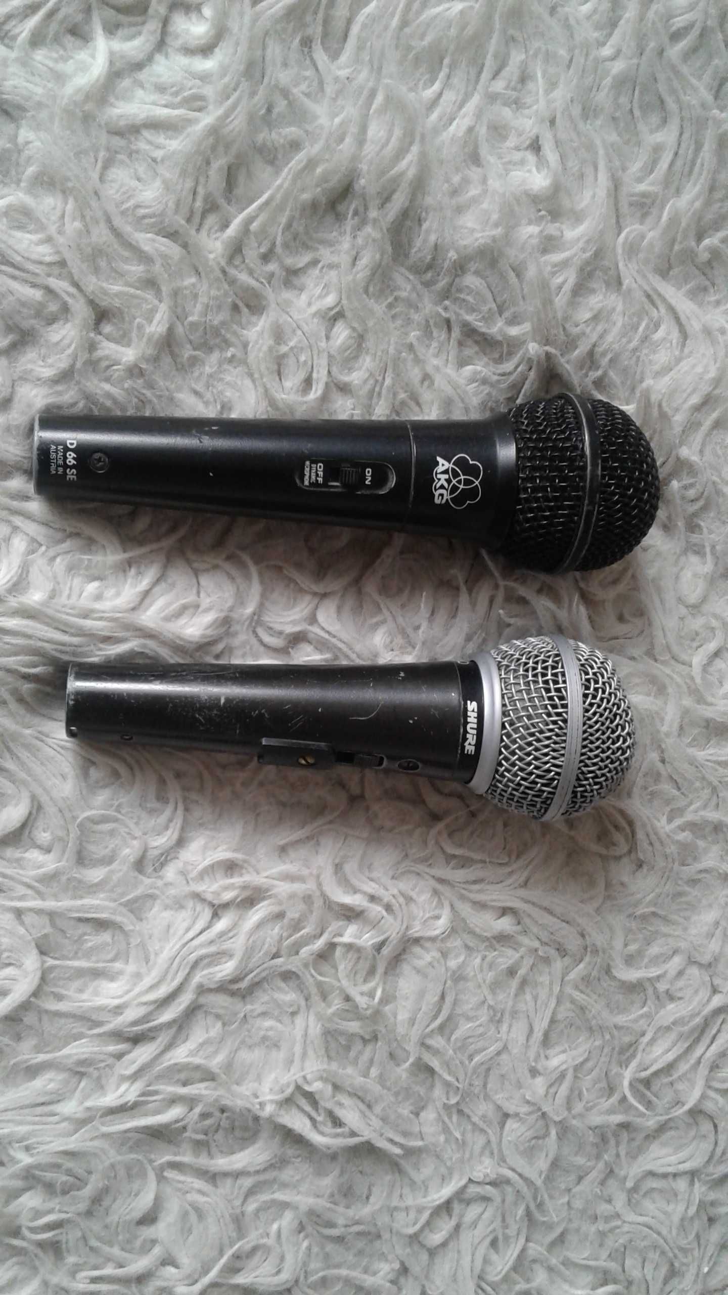 Mikrofony dynamiczne oryg.Shure SM-48S i AKG D66 SE-Austria.