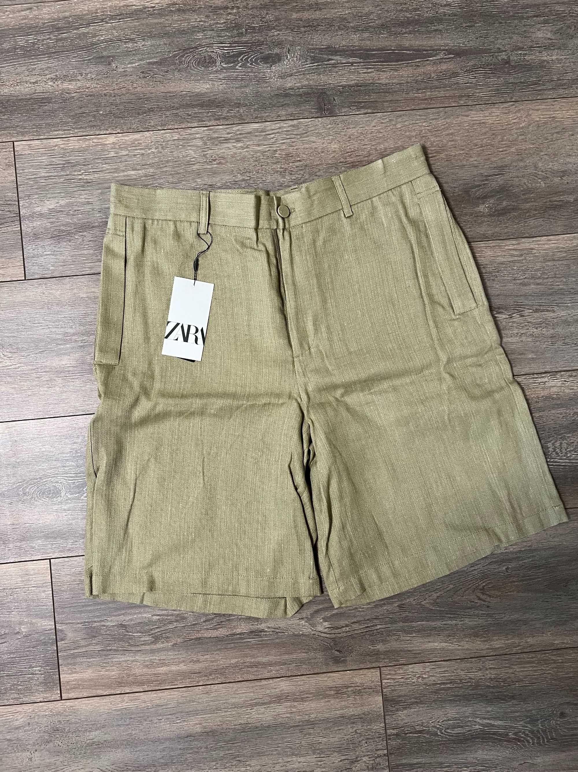 Бавовняно-льняні шорти Zara (р. L)