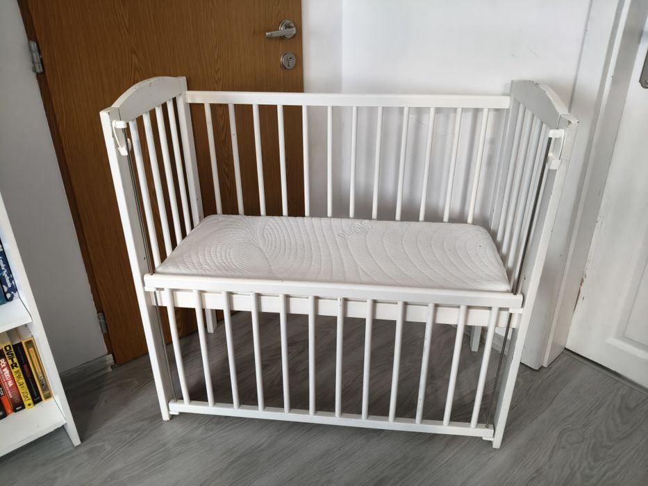 Łóżeczko drewniane dostawka