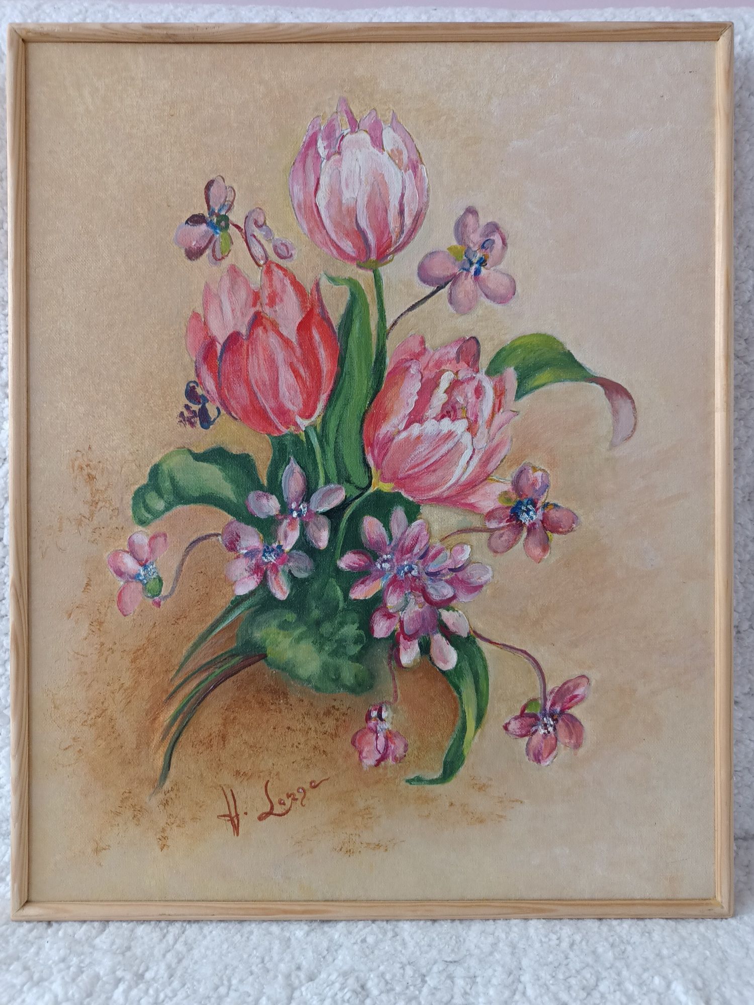 ,, Tulipany" obraz H. Lange 51x41