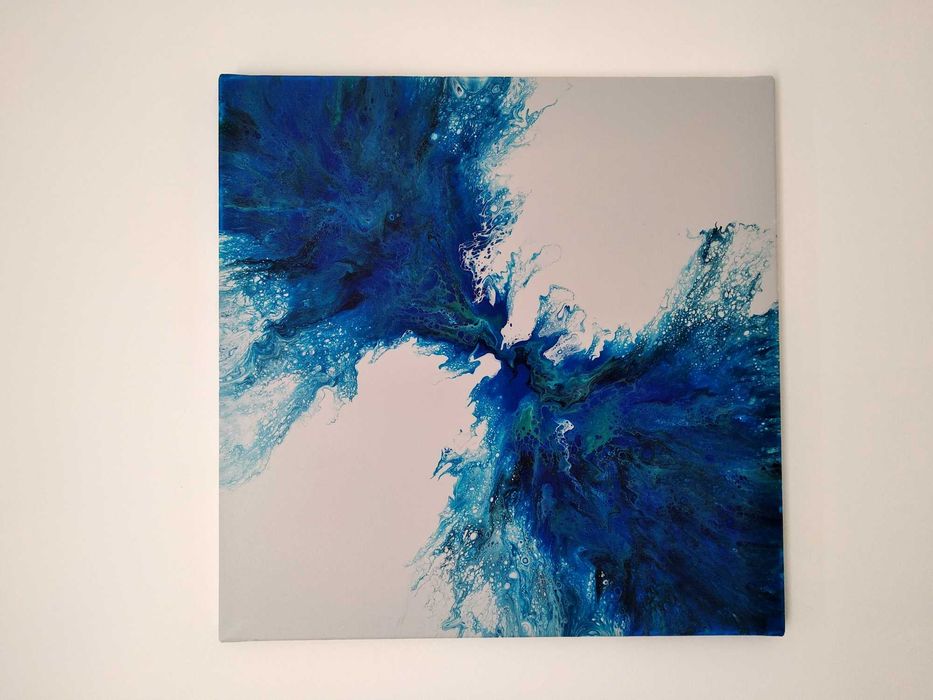 Nowoczesny obraz 60x60 abstrakcyjny oryginalny ręcznie malowany