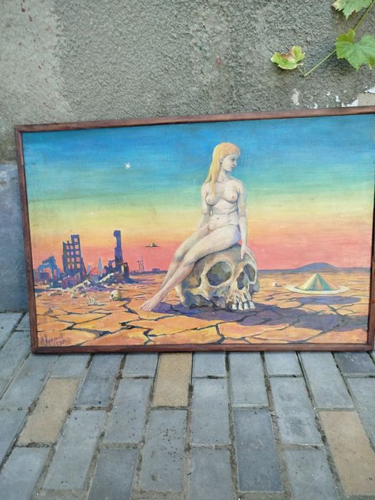 Картина маслом на холсте в рамке.