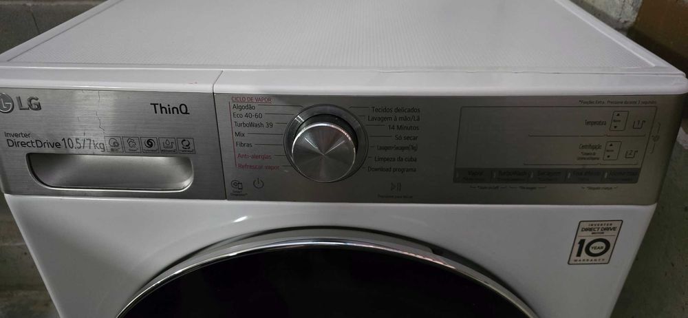 Máquina de lavar e secar roupa LG F4DV9510P2W, 10,5/7 kg WiFi